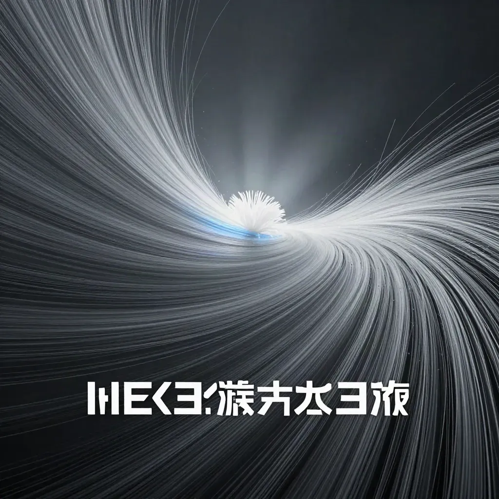 Silver light filaments converge into a soft bloom in dark graphite haze.